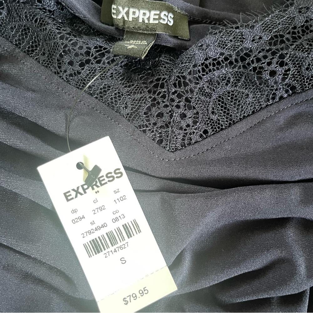 NWT Express Navy Blue Lace Jumpsuit Size Small - Picture 3 of 8